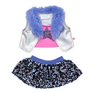 Build-A-Bear Iridescent Vest & Sequin Skirt Set Outfits | BRWXH3618