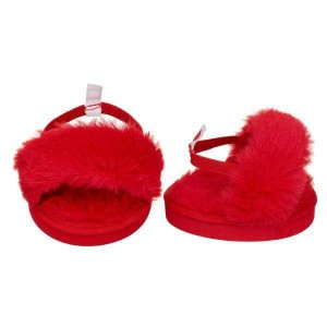 Build-A-Bear Red Fuzzy Slippers Valentines Day | TSXIC8697