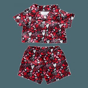 Build-A-Bear Valentines Day Hearts Satin PJ Set Pyjama's & Underwear | TBZFW9713