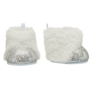 Build-A-Bear White Furry Boots Honey Girls | CLNRI5437