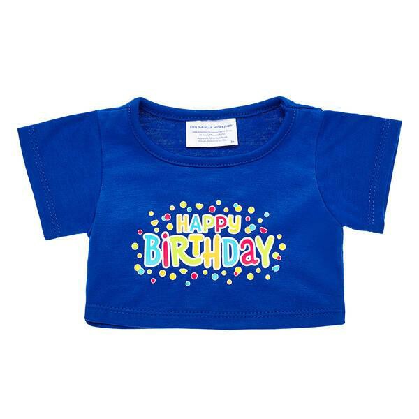 Build-A-Bear Blue Happy Birthday T-Shirt Birthday Gifts | ITPBY2789