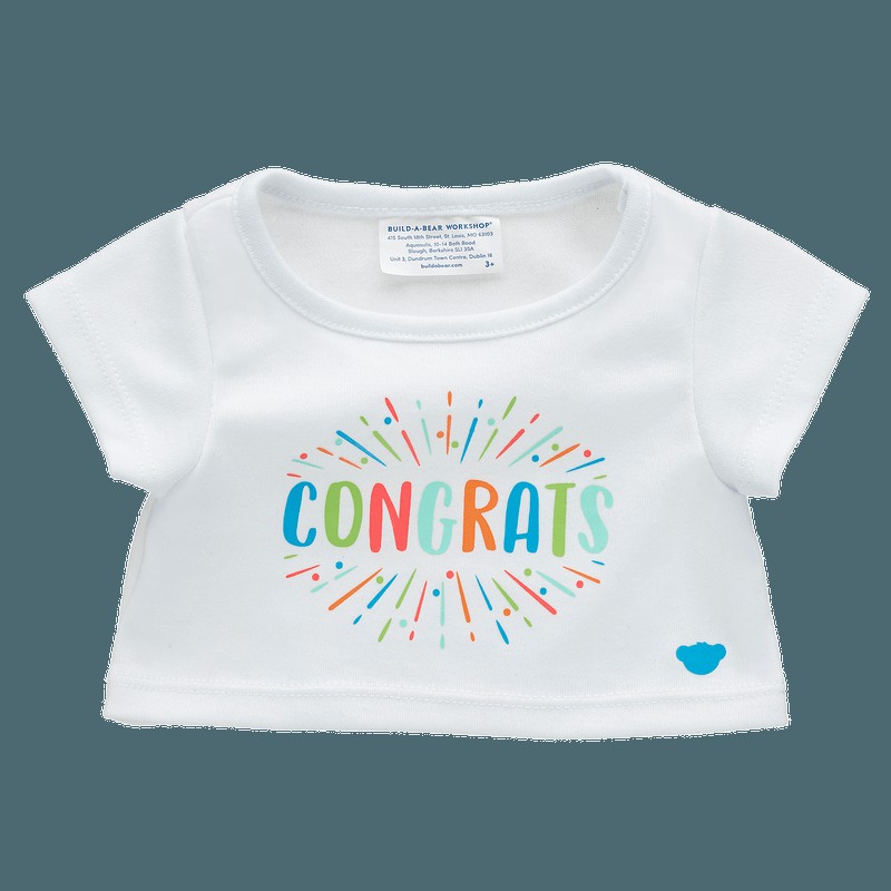 Build-A-Bear Colourful Congrats T-Shirt Tees | SVNAP8937