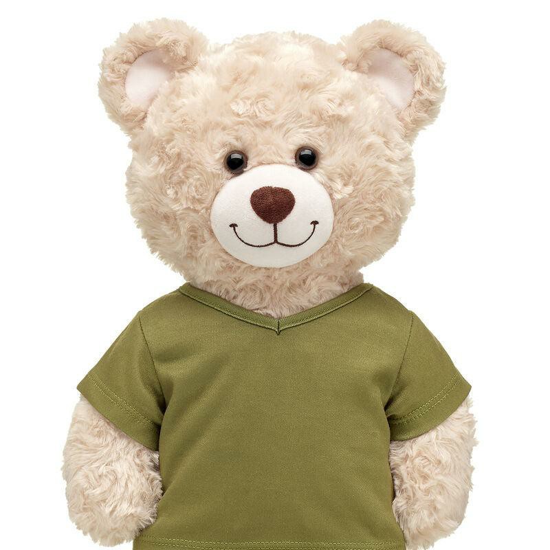 Build-A-Bear Green V-Neck T-Shirt Tees | APNYF9154