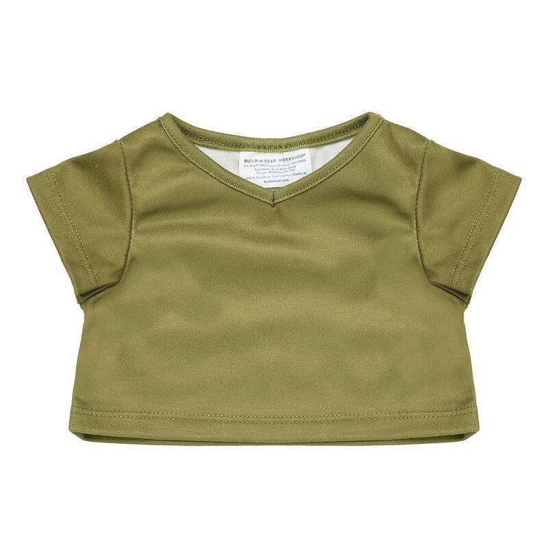 Build-A-Bear Green V-Neck T-Shirt Tees | APNYF9154