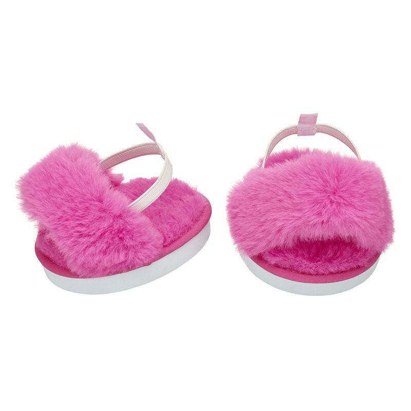 Build-A-Bear Pink Fuzzy Slippers Rainbow Friends | WZFTX6402