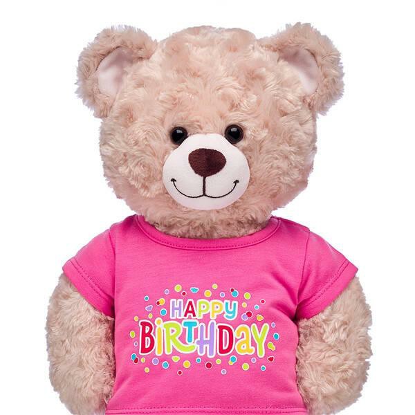 Build-A-Bear Pink Happy Birthday Tee Birthday Gifts | TKEQL0514