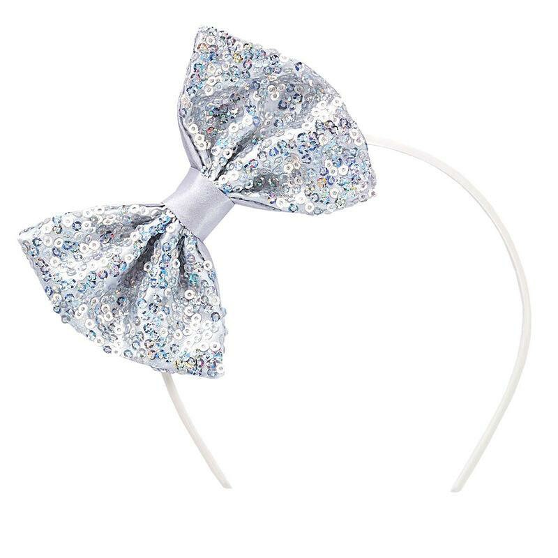 Build-A-Bear Silver Sequin Bow Headband Hats & Headwear | PNTQE9206